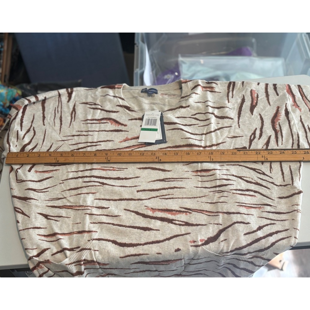 Democracy‎ Women's Large Tiger Print Knit Sweater with Drawstring Sides - Size L - Picture 13 of 14